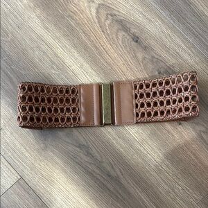 Brown Woven Waist Belt